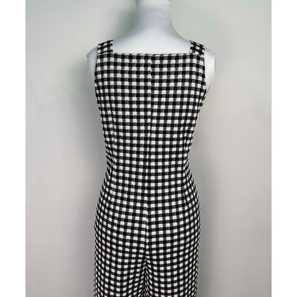 Maeve Anthropologie Black & White Gingham Check Jumpsuit Size M - Picture 5 of 11